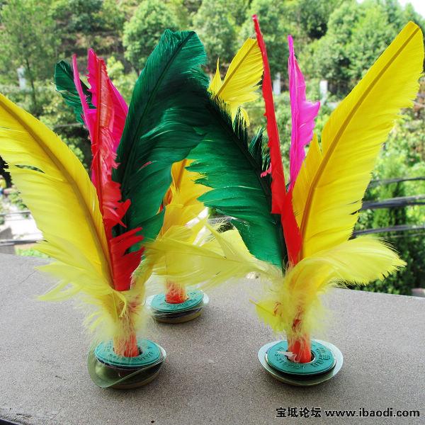 比赛专用毽子 大号彩色鹅毛毽球毽子花式毽球 高约20cm&nbsp;&nbsp;2元